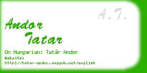 andor tatar business card