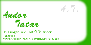 andor tatar business card